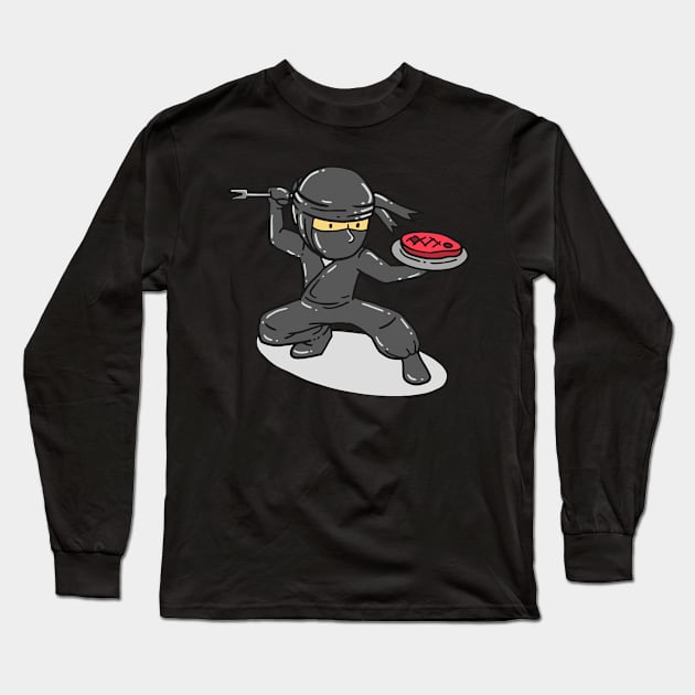 Cool Barbecue BBQ Ninja Meat Long Sleeve T-Shirt by Shirtbubble